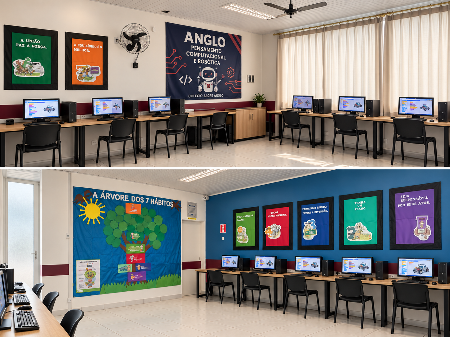 Ambiente de pensamento computacional e robótica do Colégio Sacre Anglo